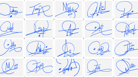 Alphabet letters in cursive Signature Ideas