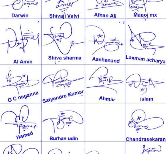 Online Different Name Signature