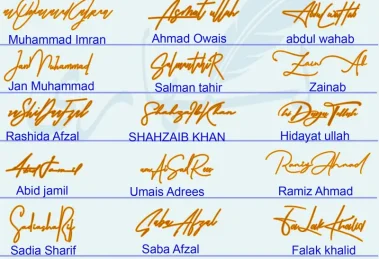 21 Mix Names Handwritten Signatures